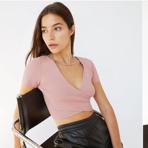Aritzia Babaton Sculpt Knit Cross-Front Top